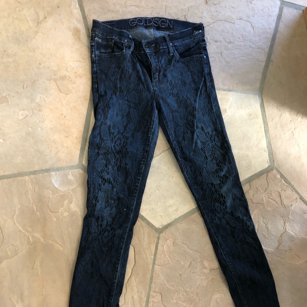 *SALE* Goldsign print skinny jeans